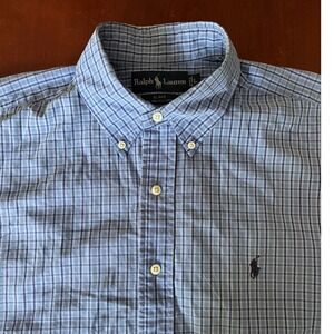 Polo Ralph Lauren | Blake | Mens L | Blue Plaid Short Sleeve Button Down Shirt